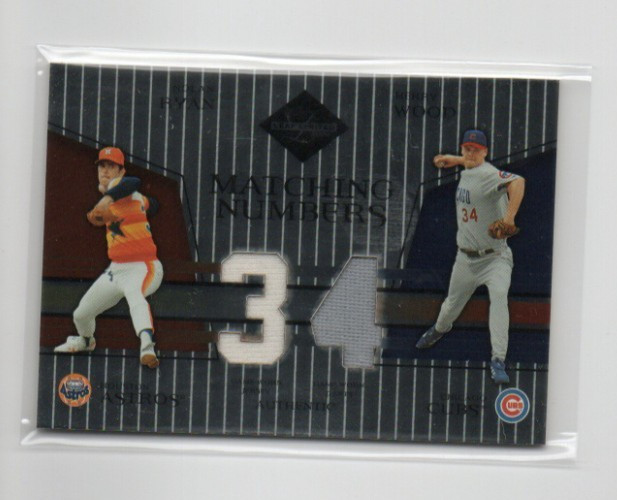 /100 2004 Leaf Limited - Matching Numbers Nolan Ryan, Kerry Wood #MN-16 (MEM)