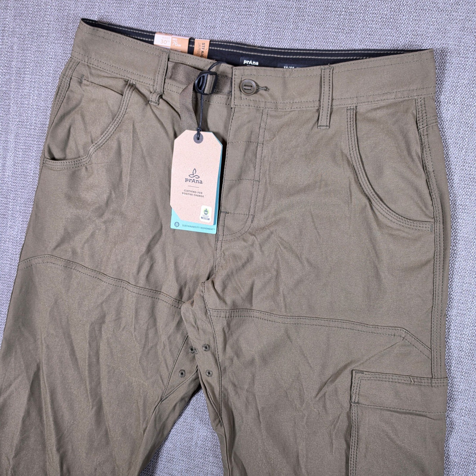 NEW Prana Stretch Zion Pant II Mens 30/30 Slate Green Hybrid Stretch Cargo Hike NEW Prana Stretch Zion Pant II Mens 30/30 Slate Green Hybrid Stretch Cargo Hike