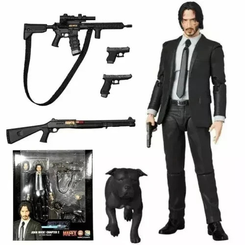 John Wick Chapter 2 Action Figure w/ Dog PVC Collectible Toy Gift for Fans John Wick Chapter 2 Action Figure w/ Dog PVC Collectible Toy Gift for Fans