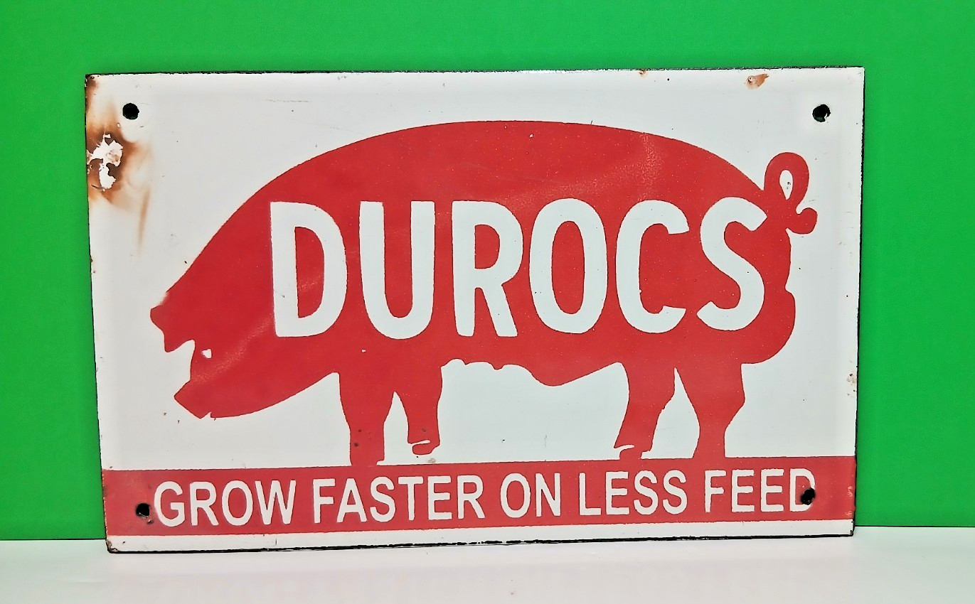 Vintage DUROCS HOG David D. Humphrey Porcelain Enamel Metal Metal sign 8 Vintage DUROCS HOG David D. Humphrey Porcelain Enamel Metal Metal sign 8