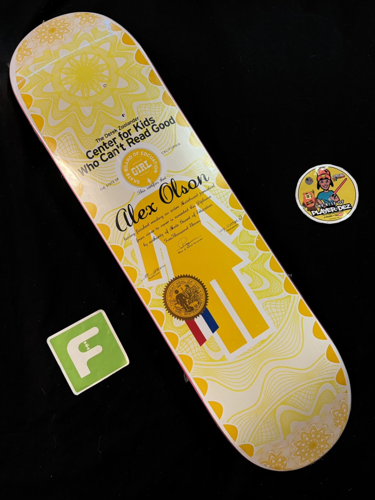 SUPER RARE Alex Olson Zoolander Education Center Girl Skateboard Deck Pro Model