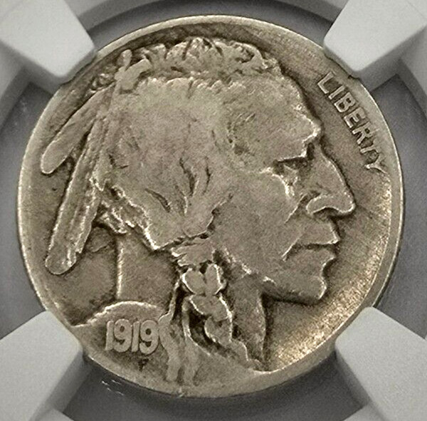 1919 P Buffalo Nickel DDO 002 VP 001 MINT ERROR F DET Double Die NGC 1/5 RARE