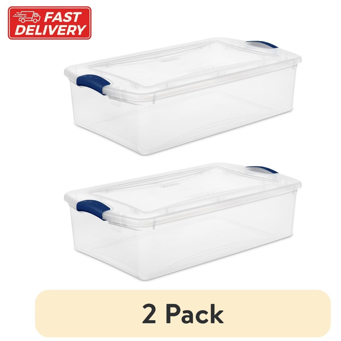 (2 pack) Sterilite 32 Quart Medium Latching Storage Bin, Clear Plastic Storage (2 pack) Sterilite 32 Quart Medium Latching Storage Bin, Clear Plastic Storage