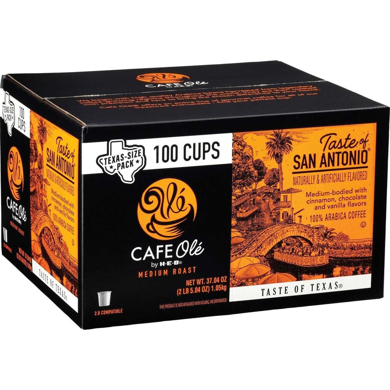 HEB Cafe Ole Taste of San Antonio Coffee Single Serve Cups 100 ct