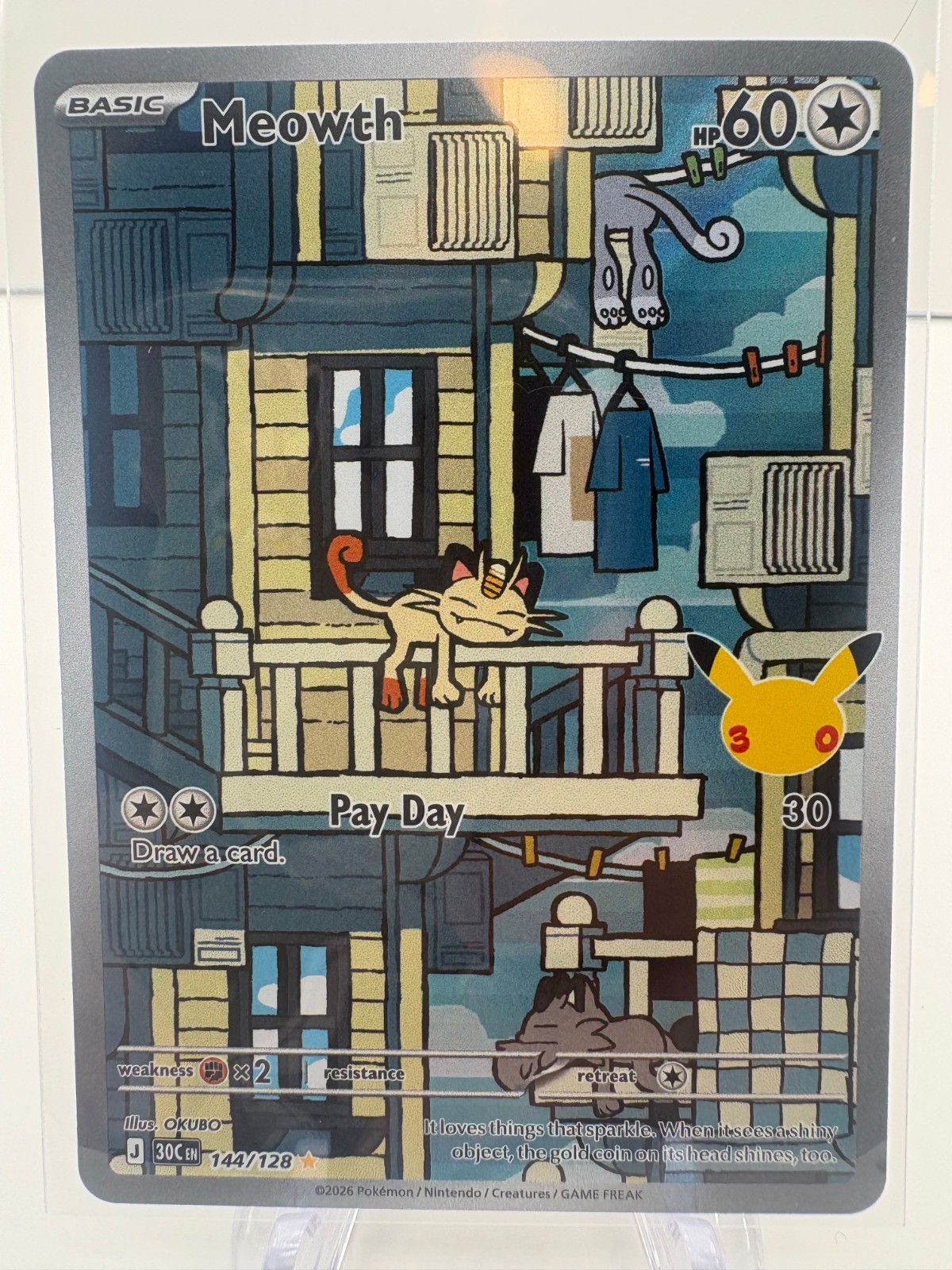 The Pokémon Company Meowth 144/128 Illustration Rare