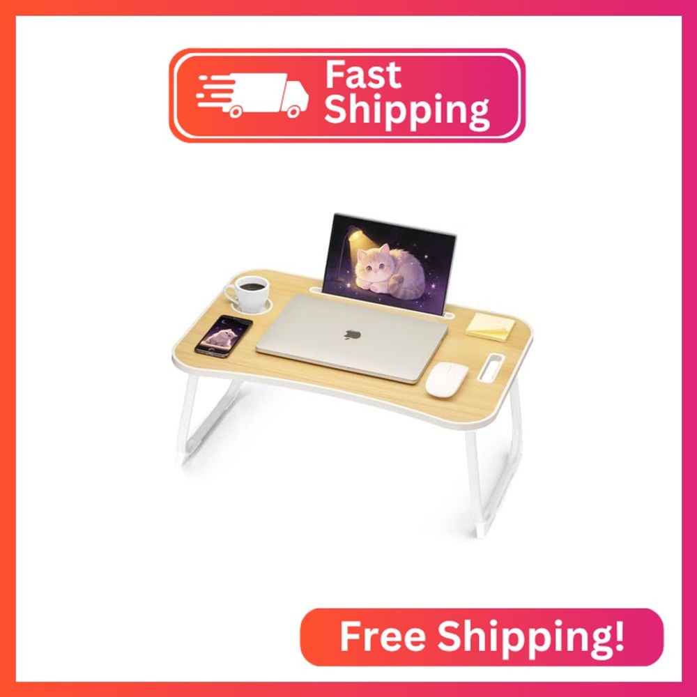 Ruxury Folding Lap Desk Bed Desk Laptop Table Tray, Breakfast Serving Tray, Port Ruxury Folding Lap Desk Bed Desk Laptop Table Tray, Breakfast Serving Tray, Port