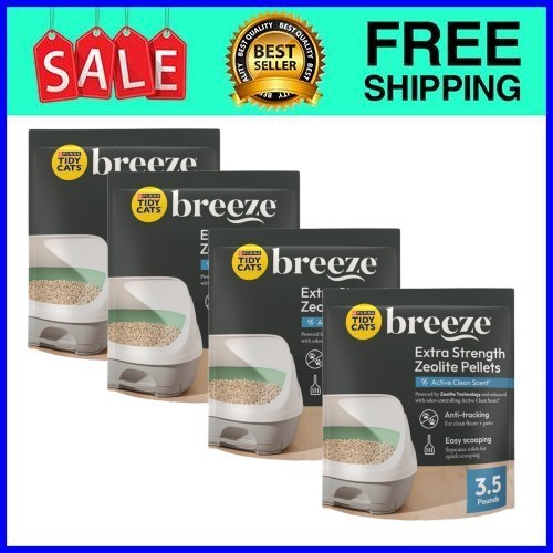 Purina Tidy Cats Breeze Zeolite Pellets Active Clean 3.5 lb 4-Pack Ships USA Purina Tidy Cats Breeze Zeolite Pellets Active Clean 3.5 lb 4-Pack Ships USA