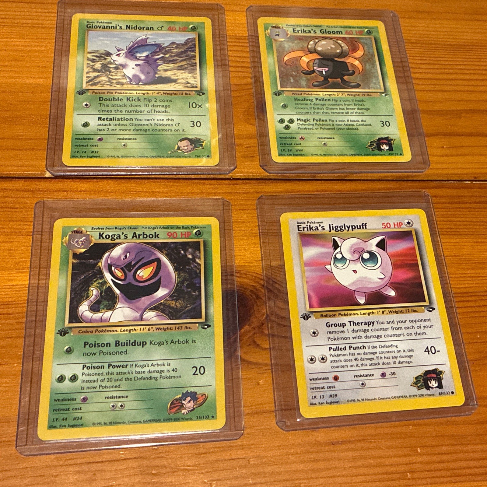 Koga's Arbok 25/132 Gym Challenge First Edition Erika’s Jigglypuff Erika’s Gloo Koga's Arbok 25/132 Gym Challenge First Edition Erika’s Jigglypuff Erika’s Gloo