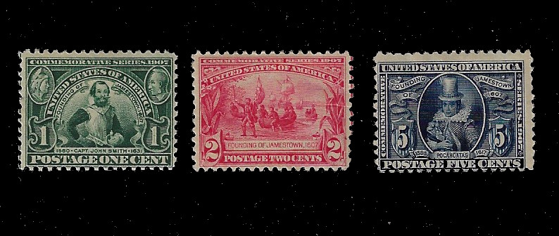 US Scott 328-30 Mint NH / H Fine - Very Fine SCV $257.50