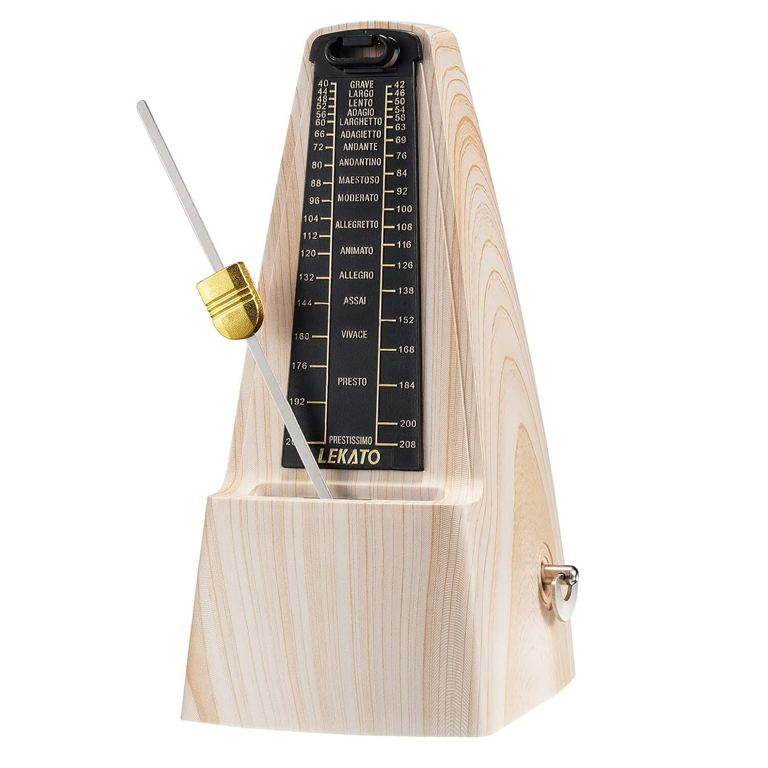 LEKATO Mechanical Metronome Vintage Music Timer Copper Tempo Piano Guitar