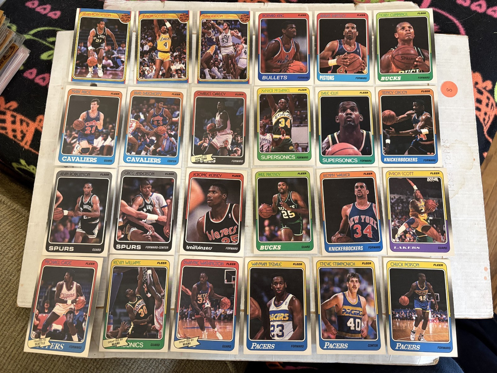 Fleer 1988-89 NBA Basketball Trading Card Lot of 37  King Dantley Price Oakley