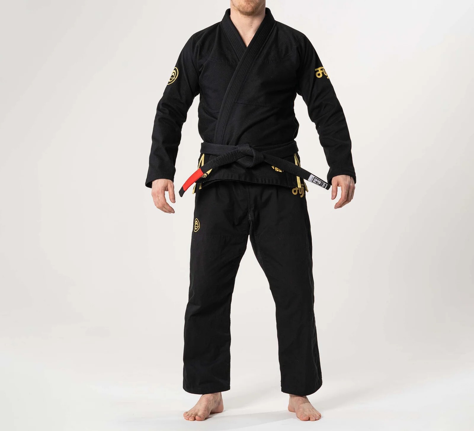 Fuji Sports Flow Tech Breathable Mens BJJ Jiu Jitsu Gi JiuJitsu Black/Gold