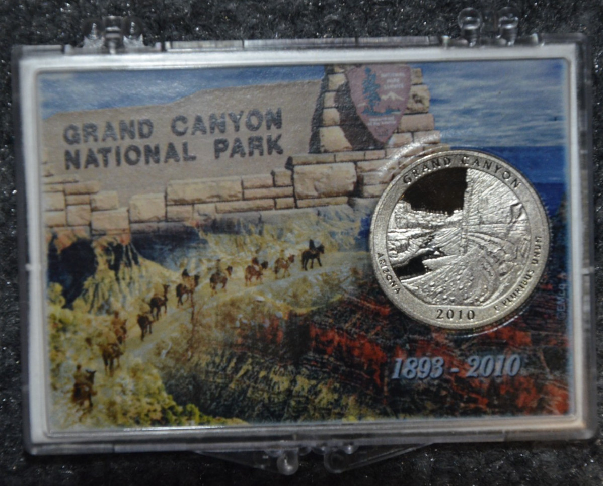 2010-S Clad Proof Grand Canyon National Park Quarter 25C w/ 2x3 Snaplock Case
