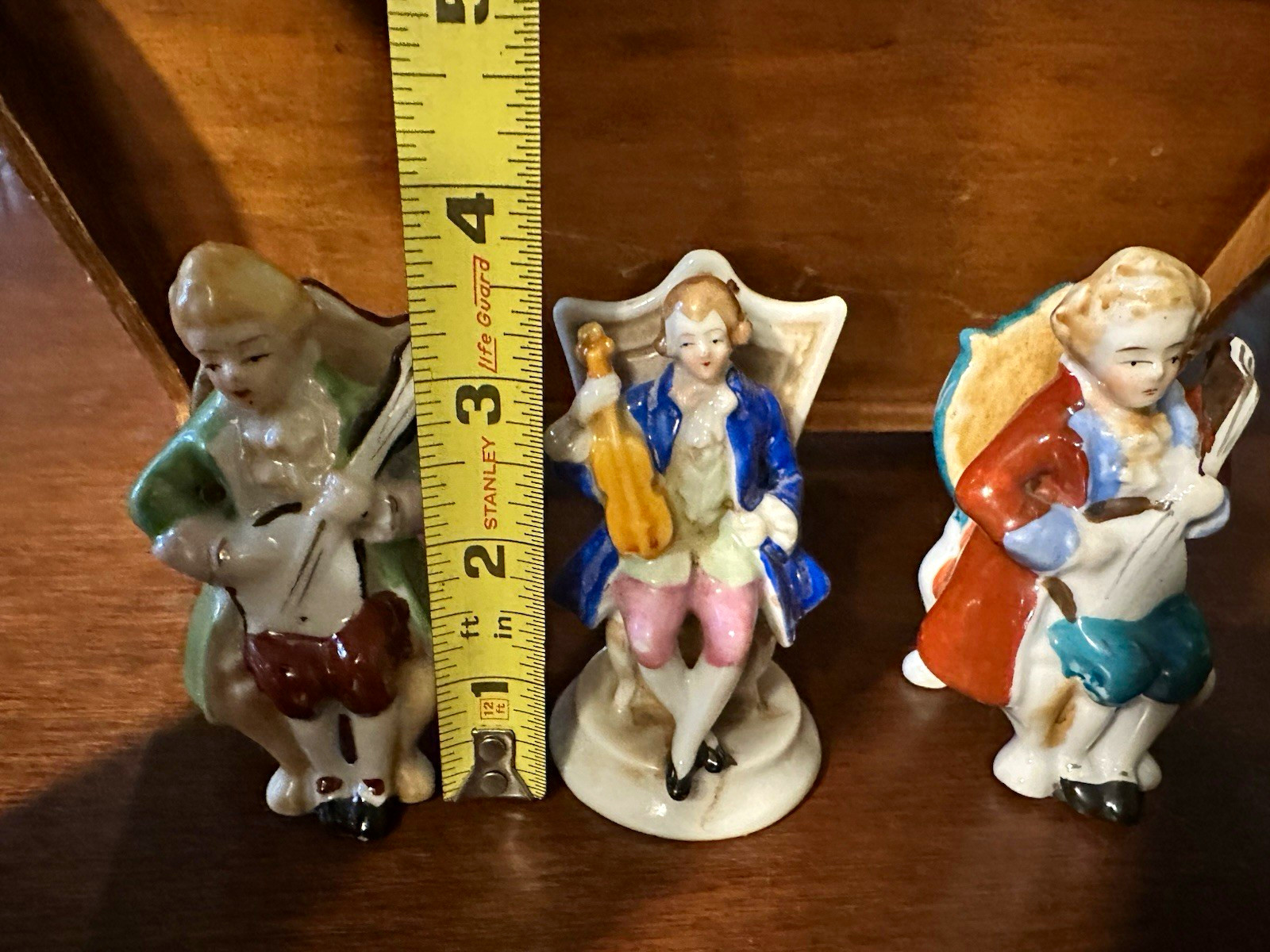 Vintage Made in Occupied Japan Porcelain Musician Figurines Set of 3 Colonial