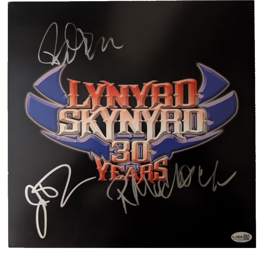 Lynyrd Skynyrd Signed 30 Years Promo Flat Medlocke Van Zant Keys 12x12 JSA COA