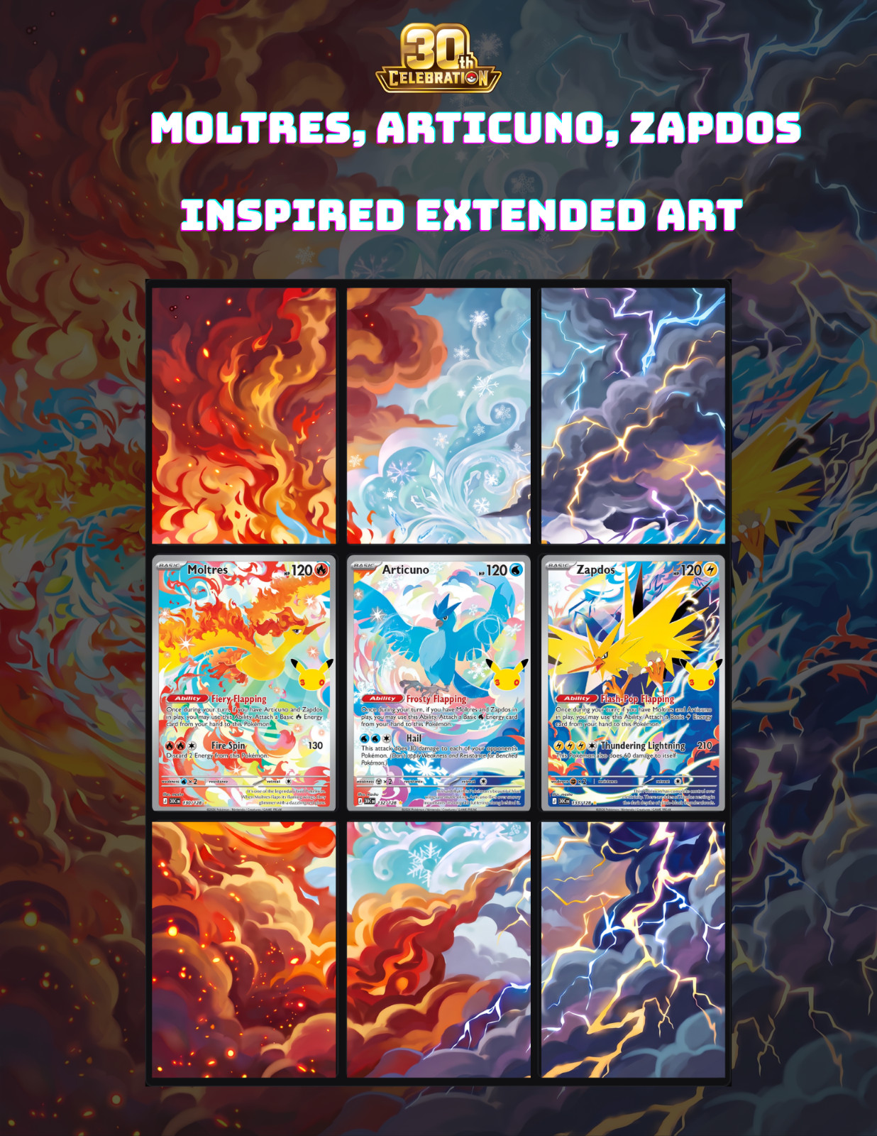 Moltres, Articuno,Zapdos  (Pokémon Extended Art Pages)