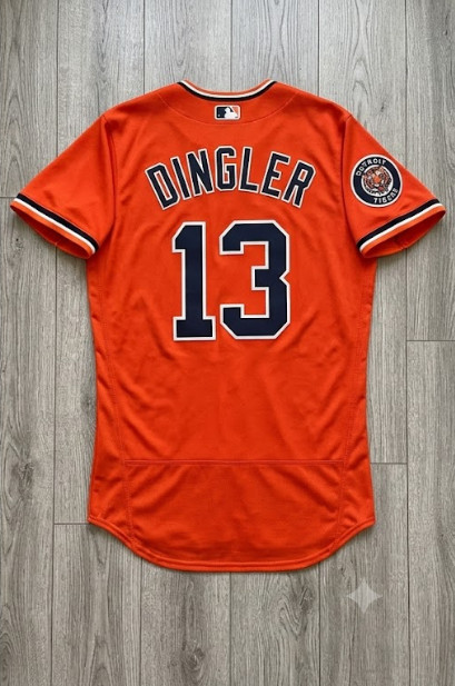 Men's Detroit Tigers #13 Dillon Dingler Alternate Replica Jersey - Orange