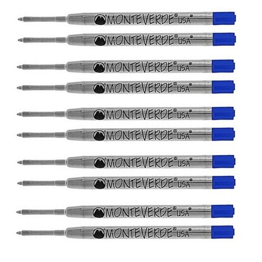 10 - MONTEVERDE Ballpoint Parker Style Pen Refill - EXTRA FINE - BLUE