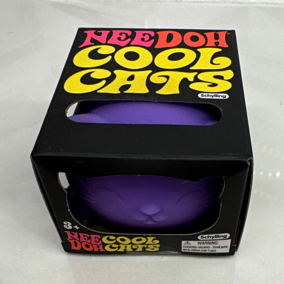Schylling NeeDoh Cool Cats Purple Squeeze Ball Stress Reliever 100% Authentic