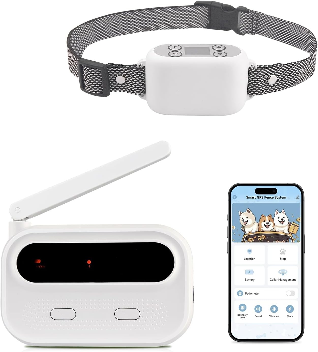 GPS Wireless Dog Pet Fence System with App Control - No Subscription AG-19 GPS Wireless Dog Pet Fence System with App Control - No Subscription AG-19