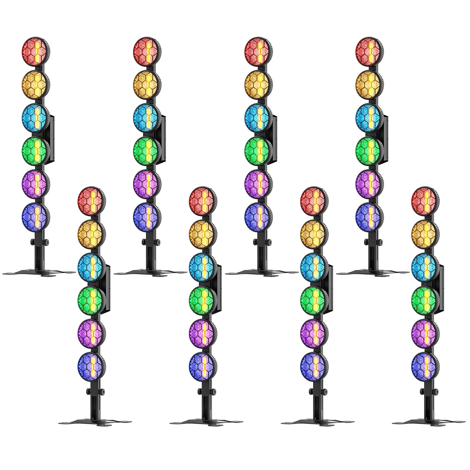 UKING 6 LED 350W COB Retro Lights Strip Par Stage Light Show Performance Surface