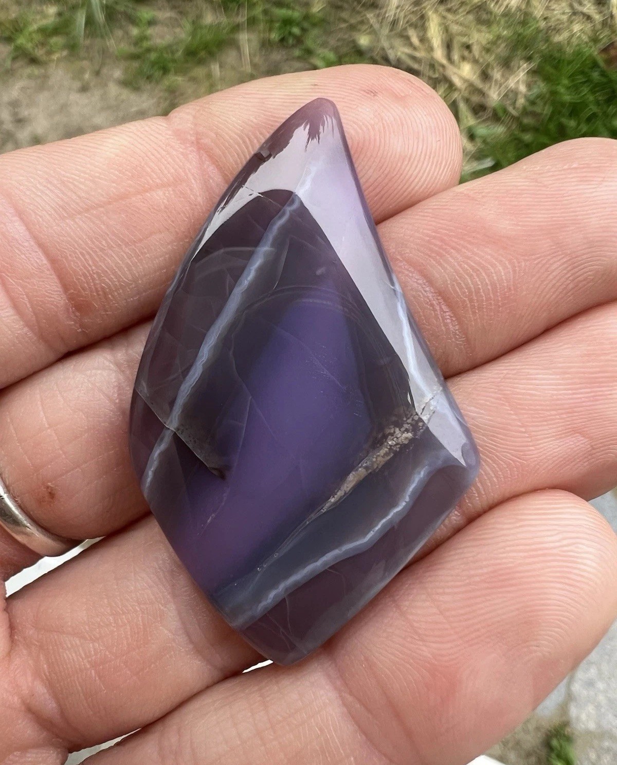 Holley Blue Agate Cabochon, AA+ 50.6ct. Rare 1970’s Material~Color shifting