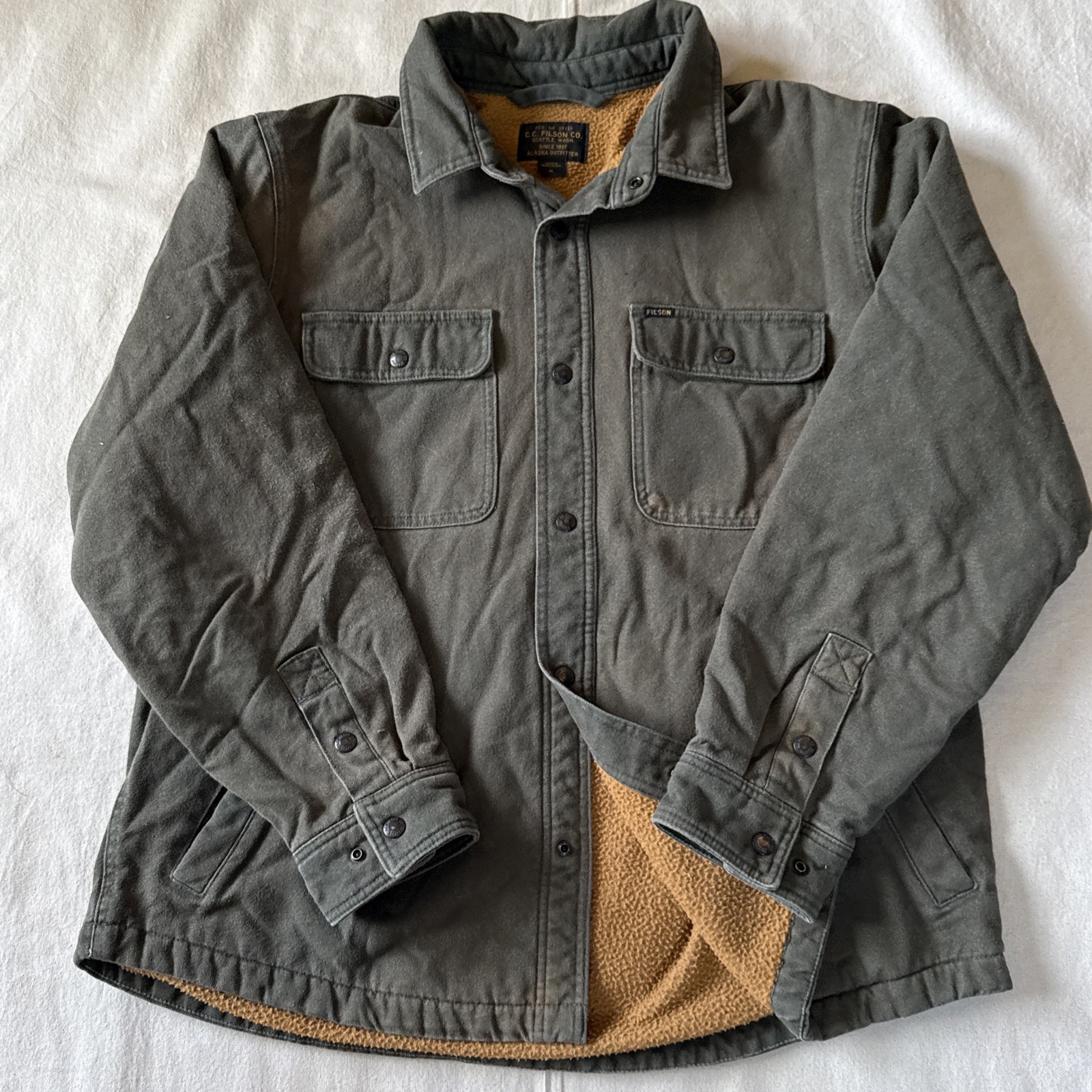 Filson Insulated Cruiser Jacket Snap Size XL Green Faded Filson Insulated Cruiser Jacket Snap Size XL Green Faded