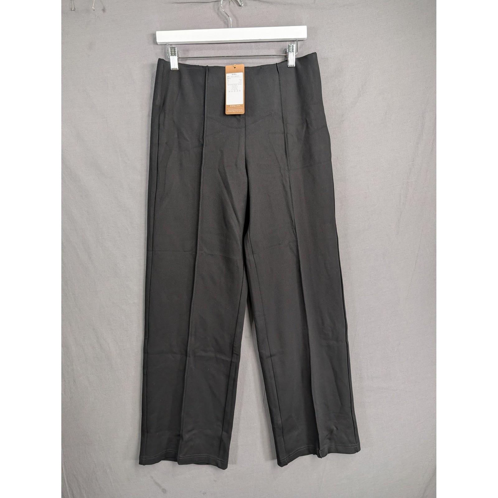 OGL Black Pintuck Wide Leg Trousers 251011-2907W31 Size M New