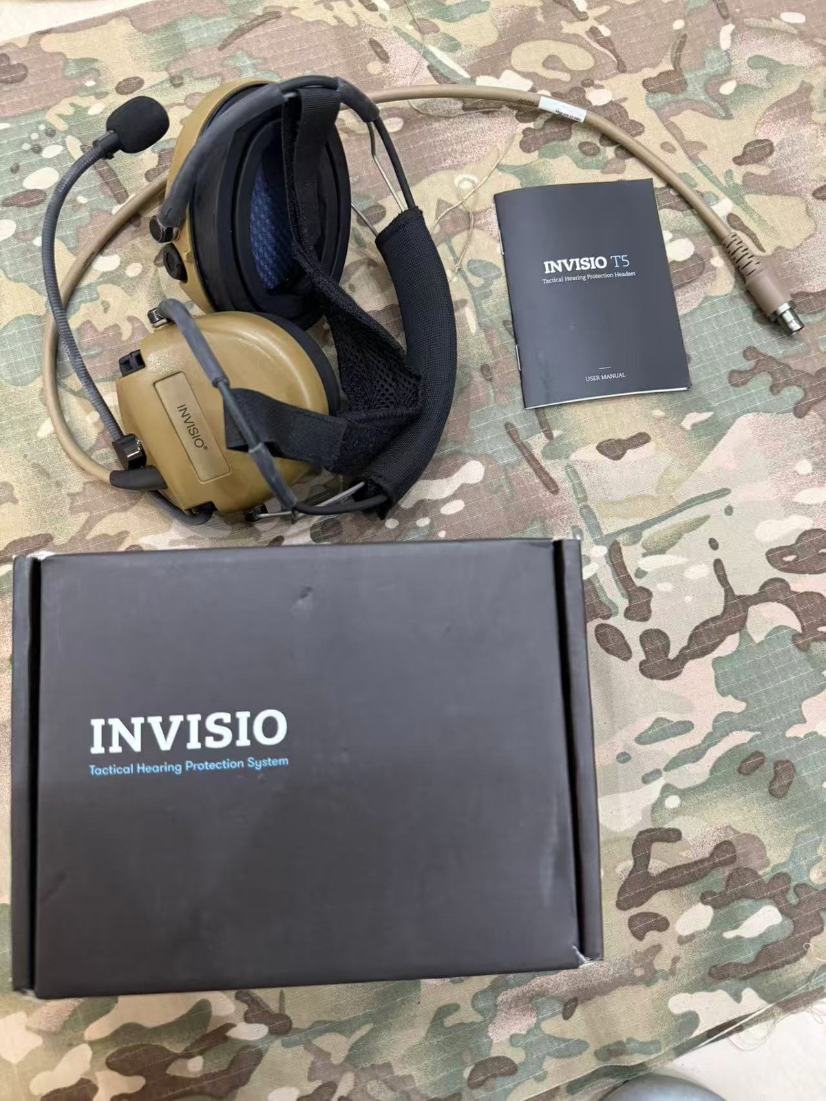 Genuine Invisio T5 Tactical Headset Headband Gel HC01 Coyote Tan, DEVGRU