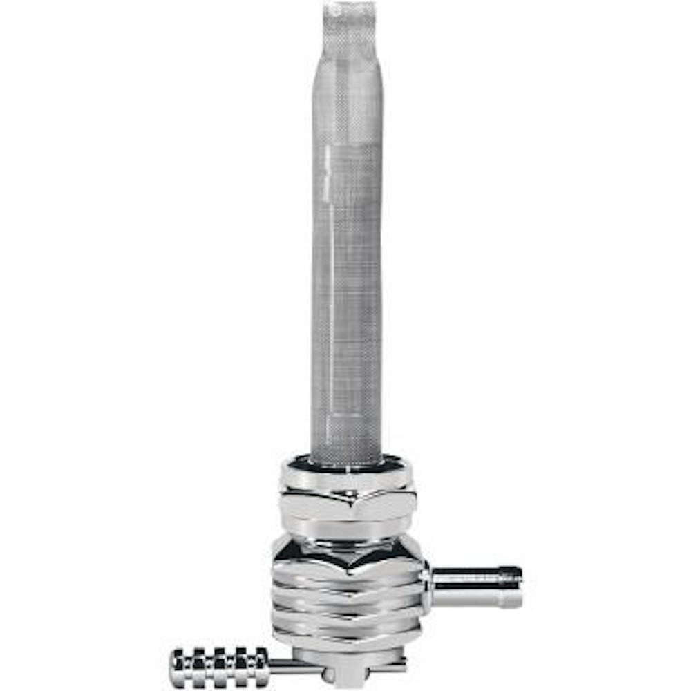 Pingel Power Flo Finned Chrome HEX 180 Deg Inward 22mm Petcock Harley 6311-CHF