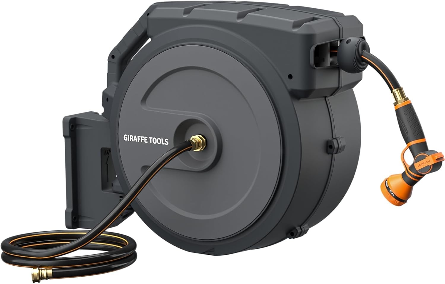 Giraffe Tools Retractable Garden Hose Reel Wall Mount 5/8-IN 90-FT Water Hose