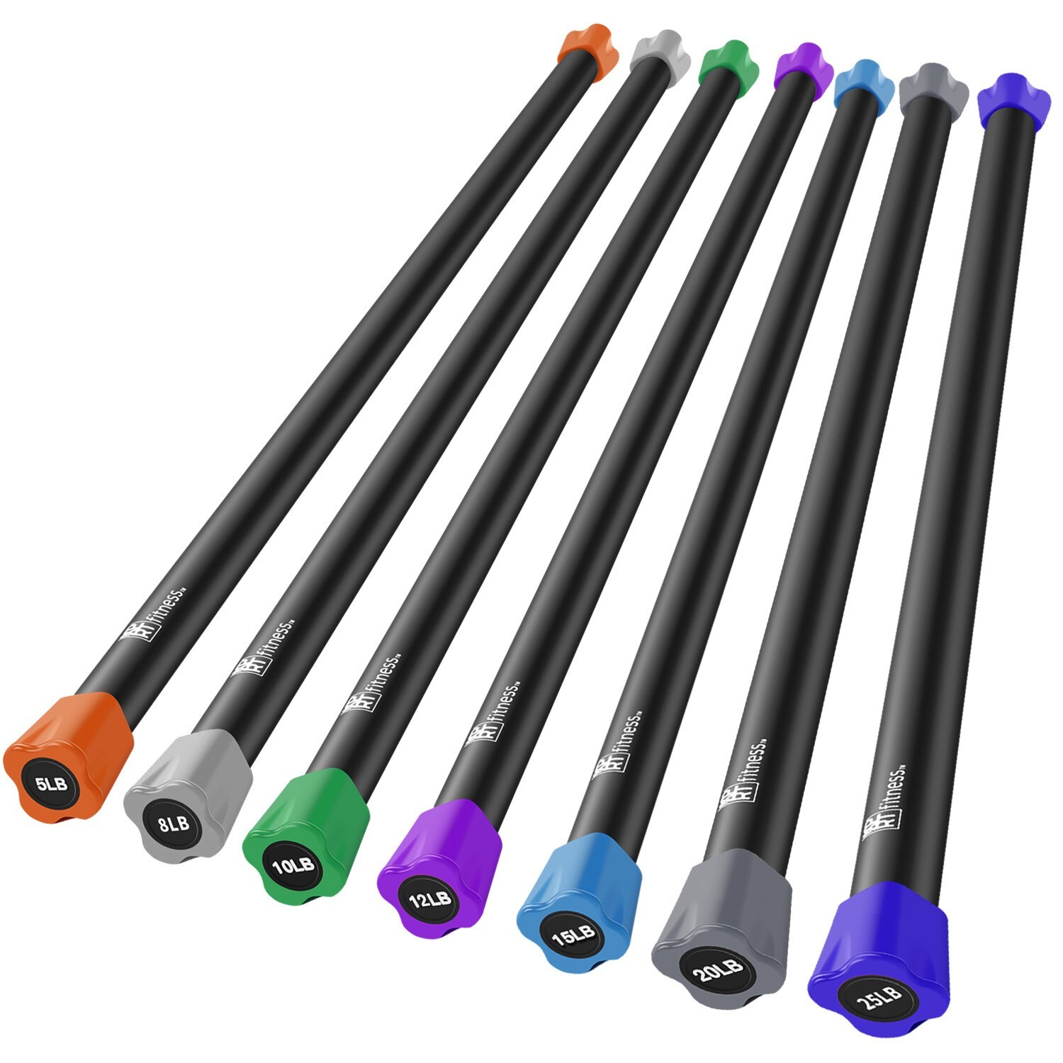 XPRT FITNESS 48\'\'/ 4FT Weighted Workout Bar 5-30lb Steel Core Exercise Training