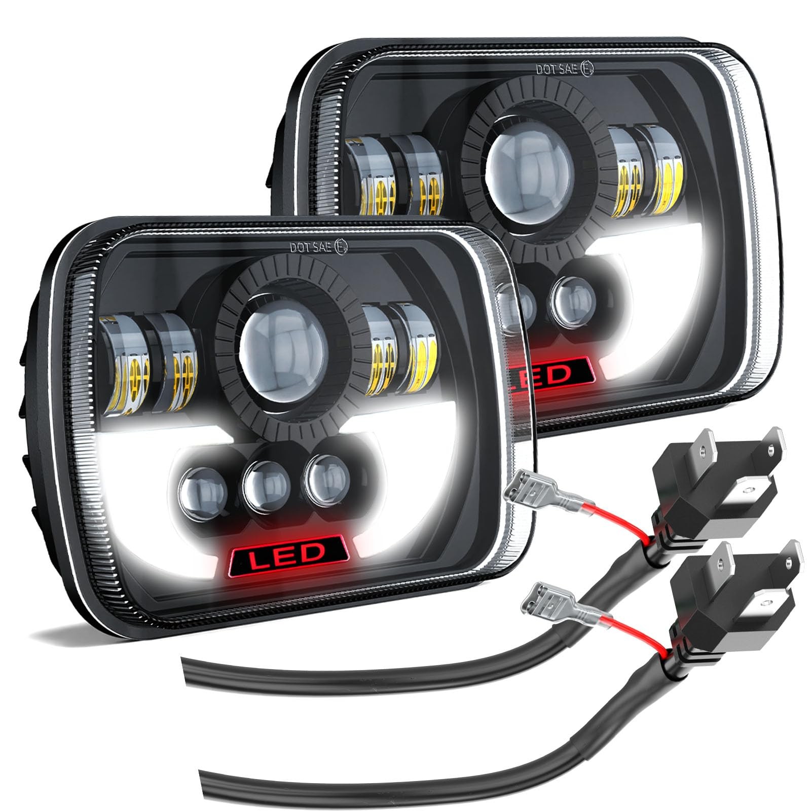 LED Headlight Assembly Toyota 4Runner 1984-1991 H6054 DOT DRL Hi/Lo Beam
