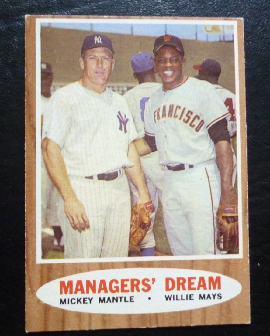 1962 Topps # 18 M.Mantle / W.Mays EX-NM / WIDE RIGHT CARDS