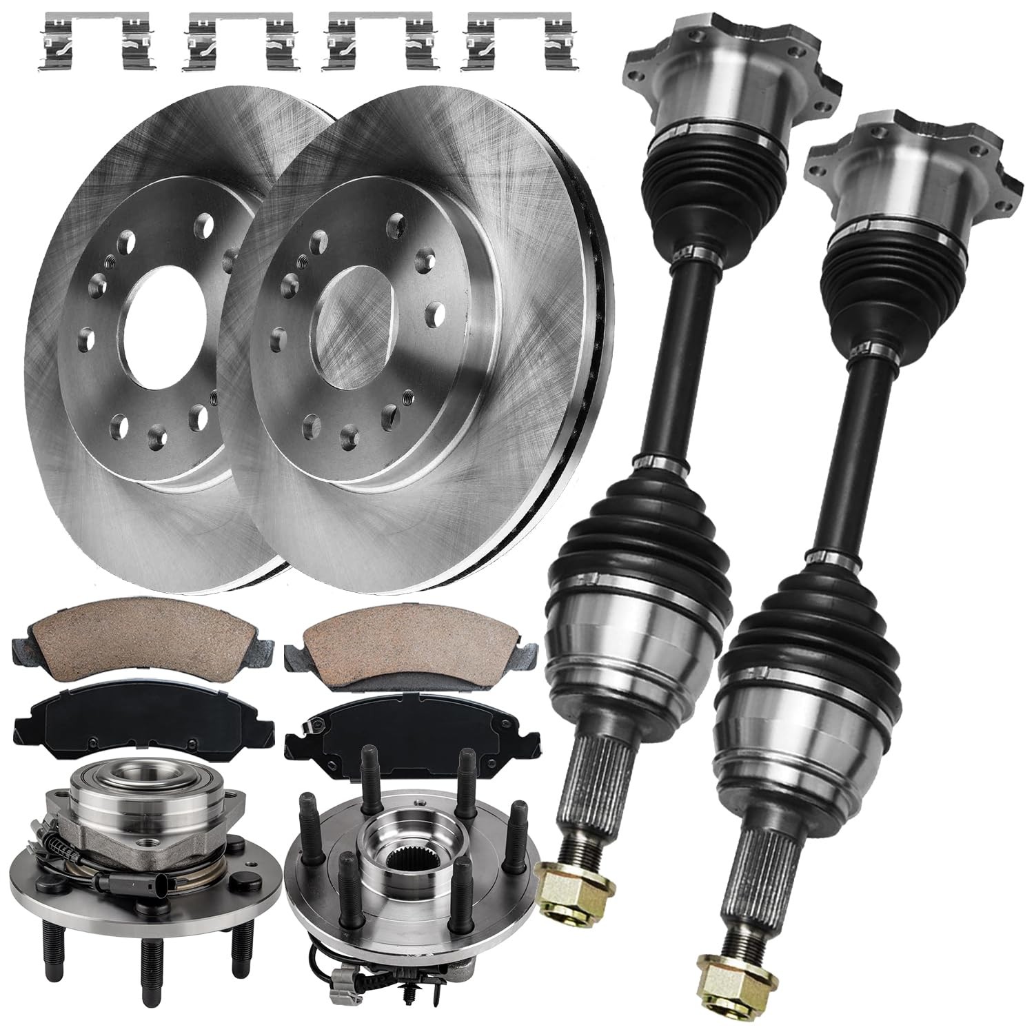 12.99 Front Brake Rotors Pads CV Axle Kit 08-14 Tahoe Silv Suburban Yukon 1500