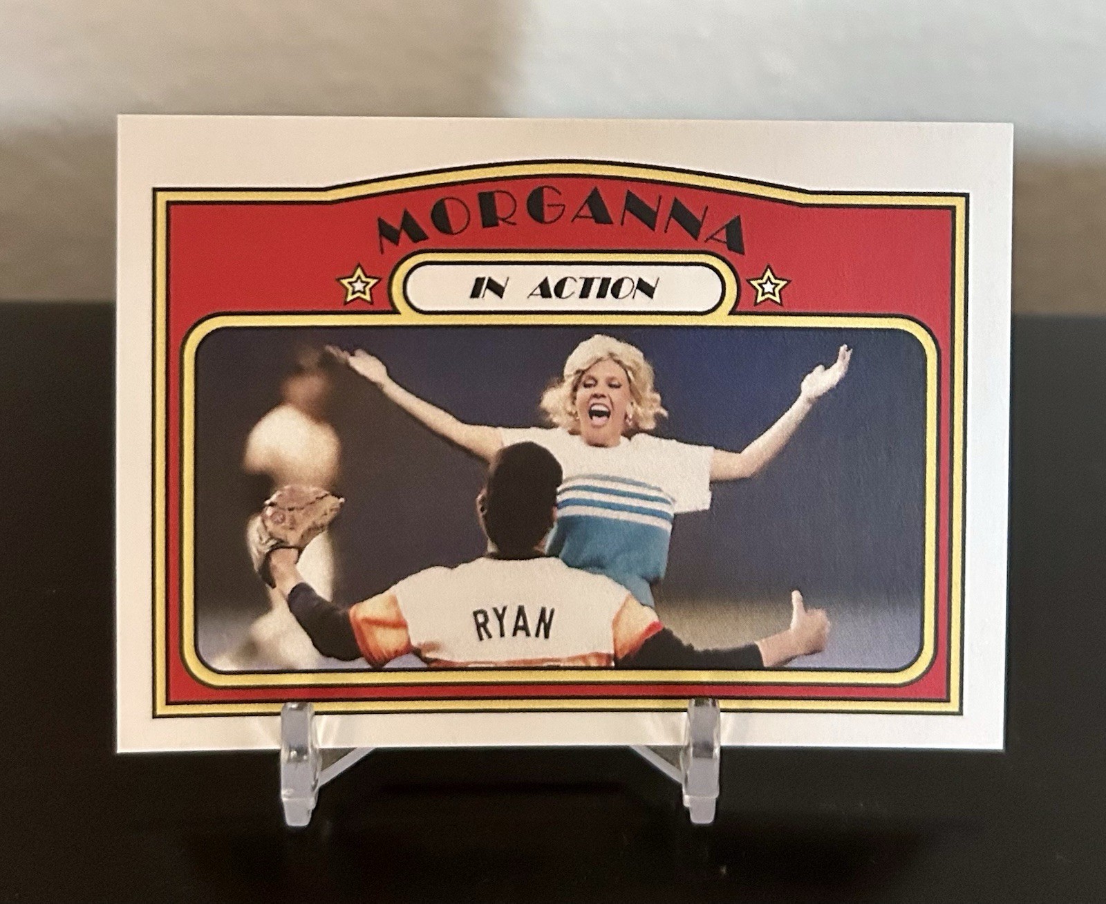 Morganna The Kissing Bandit - Custom Retro Baseball Card Feat. HOF Ryan