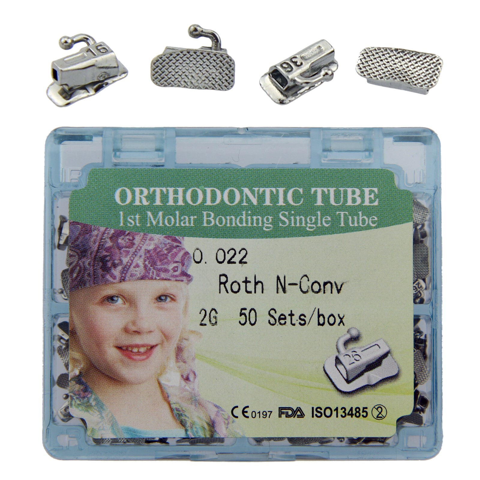 50 Sets Orthodontic Buccal Tubes 1st 2nd Molar Brackets tubos de ortodoncia MBT
