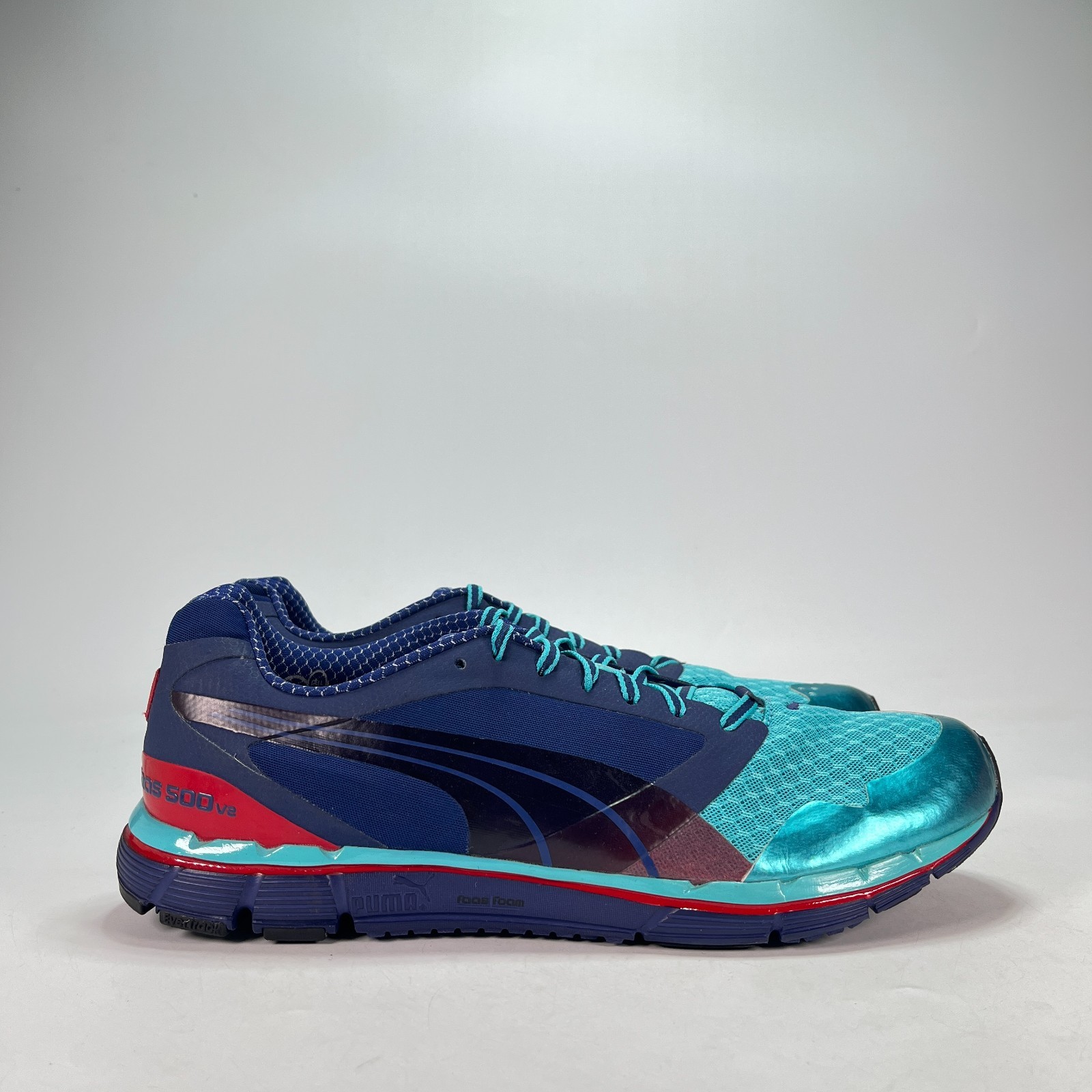 Puma Faas 500 S v2 Navy Electric Teal Blue Running Shoes 186488-01 Men\'s Size 13