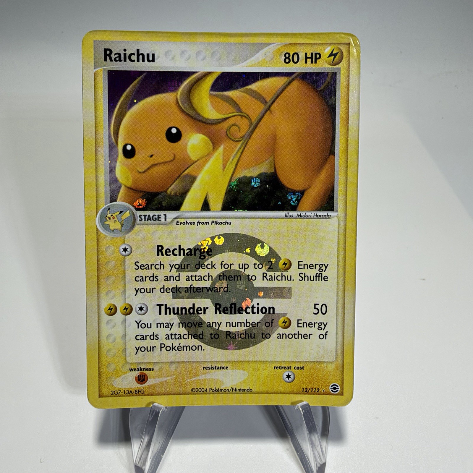 RAICHU 2004 Pokemon Fire Red & Leaf Green REVERSE HOLO Rare POKÉMON 12/112 MP