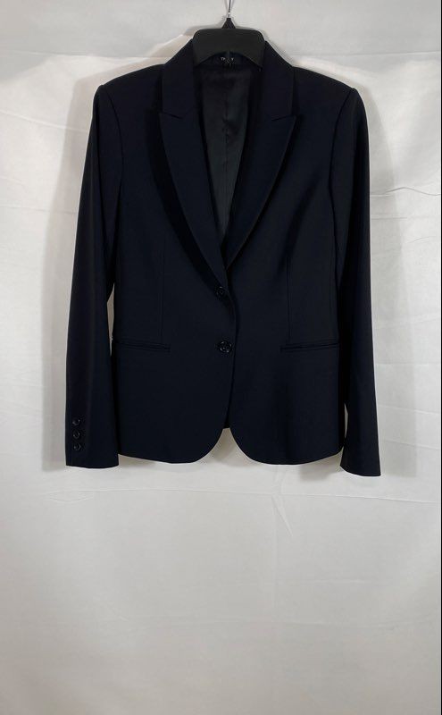 Theory Women\'s Black Nichelle 2 Sevona Virgin Wool Blend Blazer Jacket Sz 10