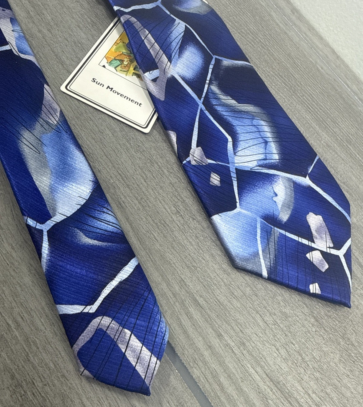 J. Garcia NWT Blue Silk Necktie Mens OS Jerry Garcia Art Sun Movements Unique