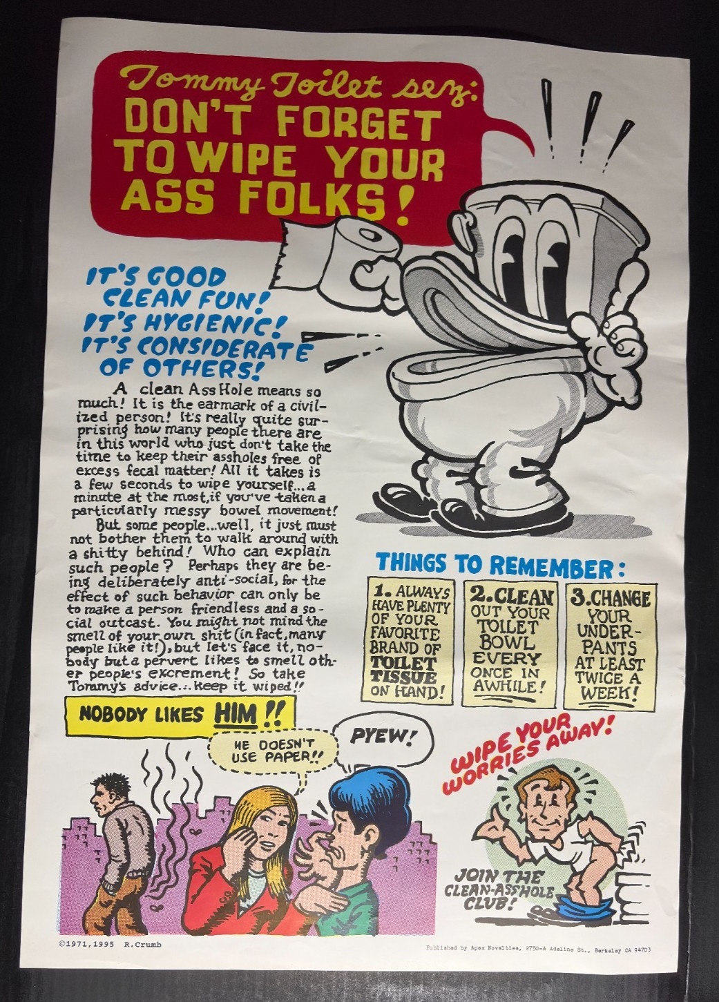 1995 TOMMY TOILET R Crumb 15x22