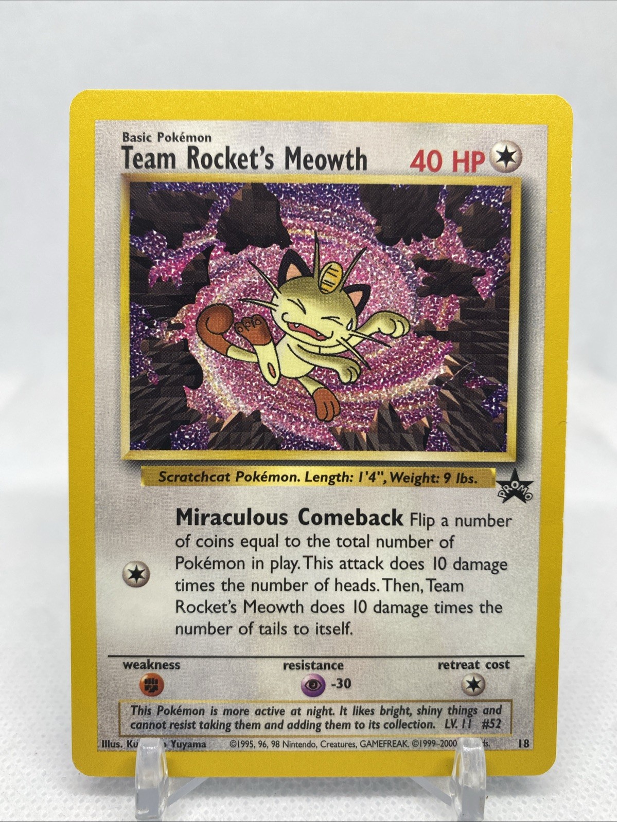 Team Rocket\'s Meowth 18/53 Wotc Promo Regular