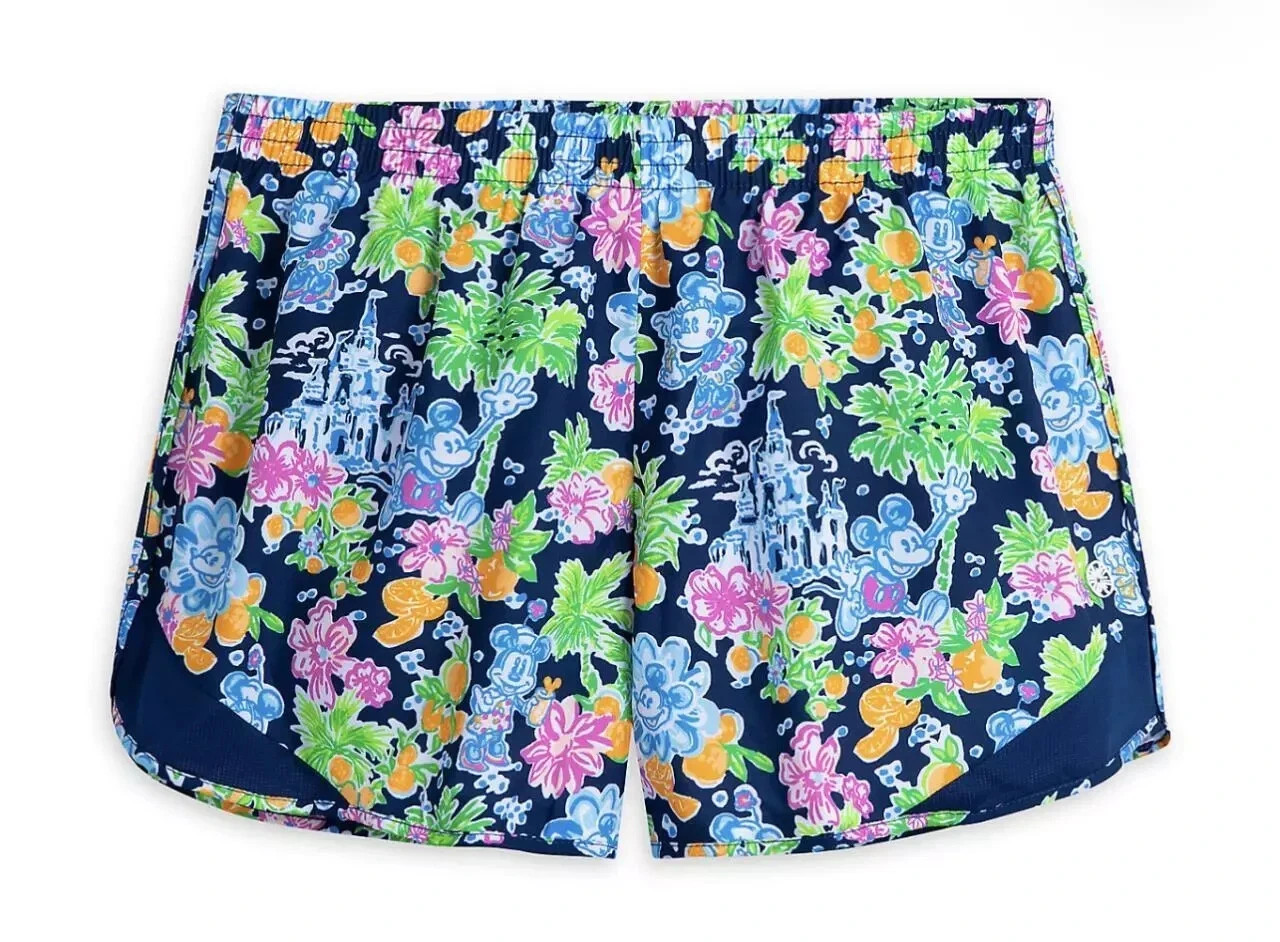 Disney Parks X Lilly Pulitzer Mickey & Minnie Ocean Trail Active Short RARE GIFT