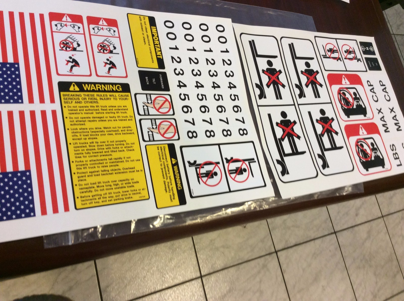 NEW Forklift Safety Decal KIT SY1711 Forklift OSHA Compliant kit NEW Forklift Safety Decal KIT SY1711 Forklift OSHA Compliant kit