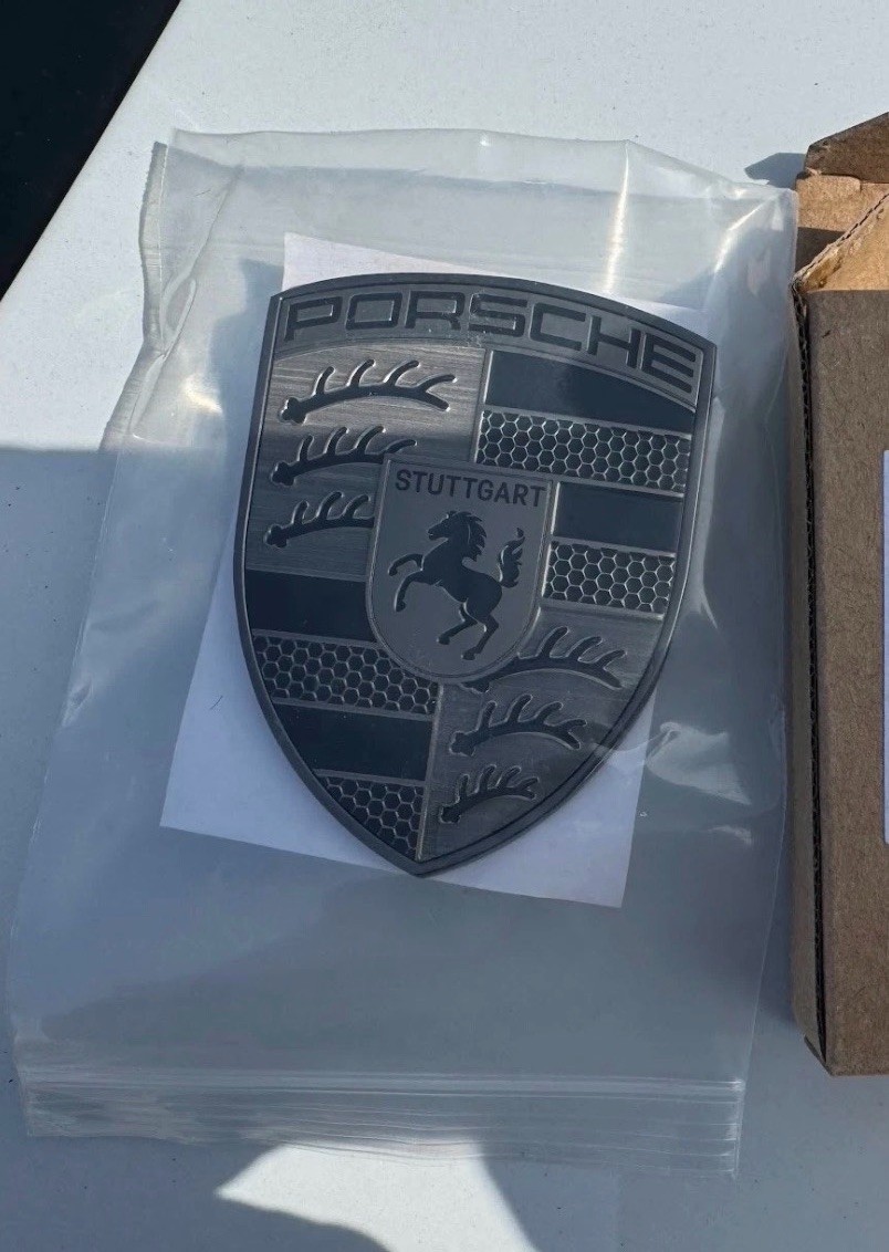 Genuine Porsche Porsche Exclusive Turbonite Front Crest Emblem 911 95C-853-601-A Genuine Porsche Porsche Exclusive Turbonite Front Crest Emblem 911 95C-853-601-A