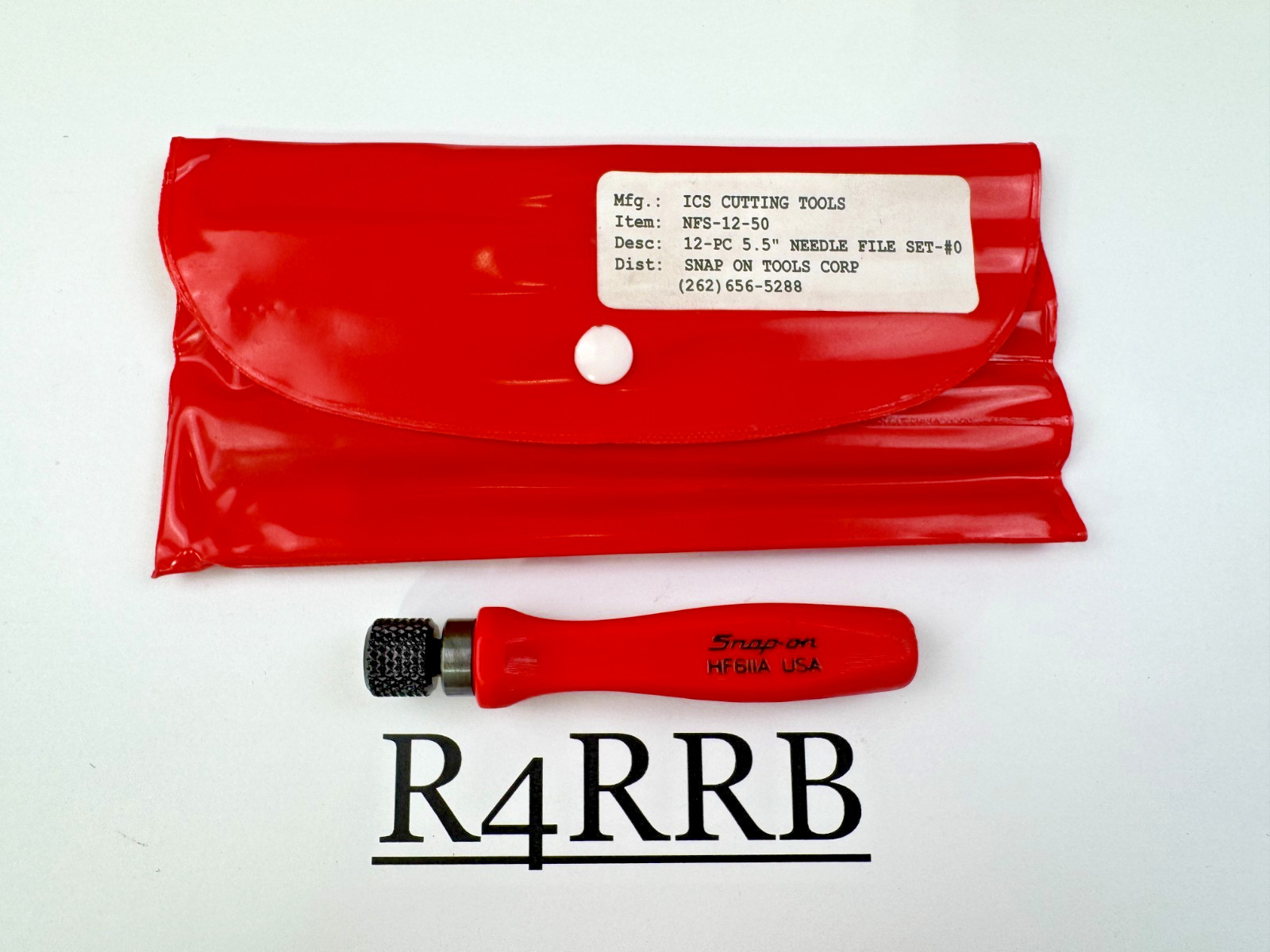 Snap-on Tools NEW Miniature RED File Holder Handle HF611A with 12pc Needle Files Snap-on Tools NEW Miniature RED File Holder Handle HF611A with 12pc Needle Files