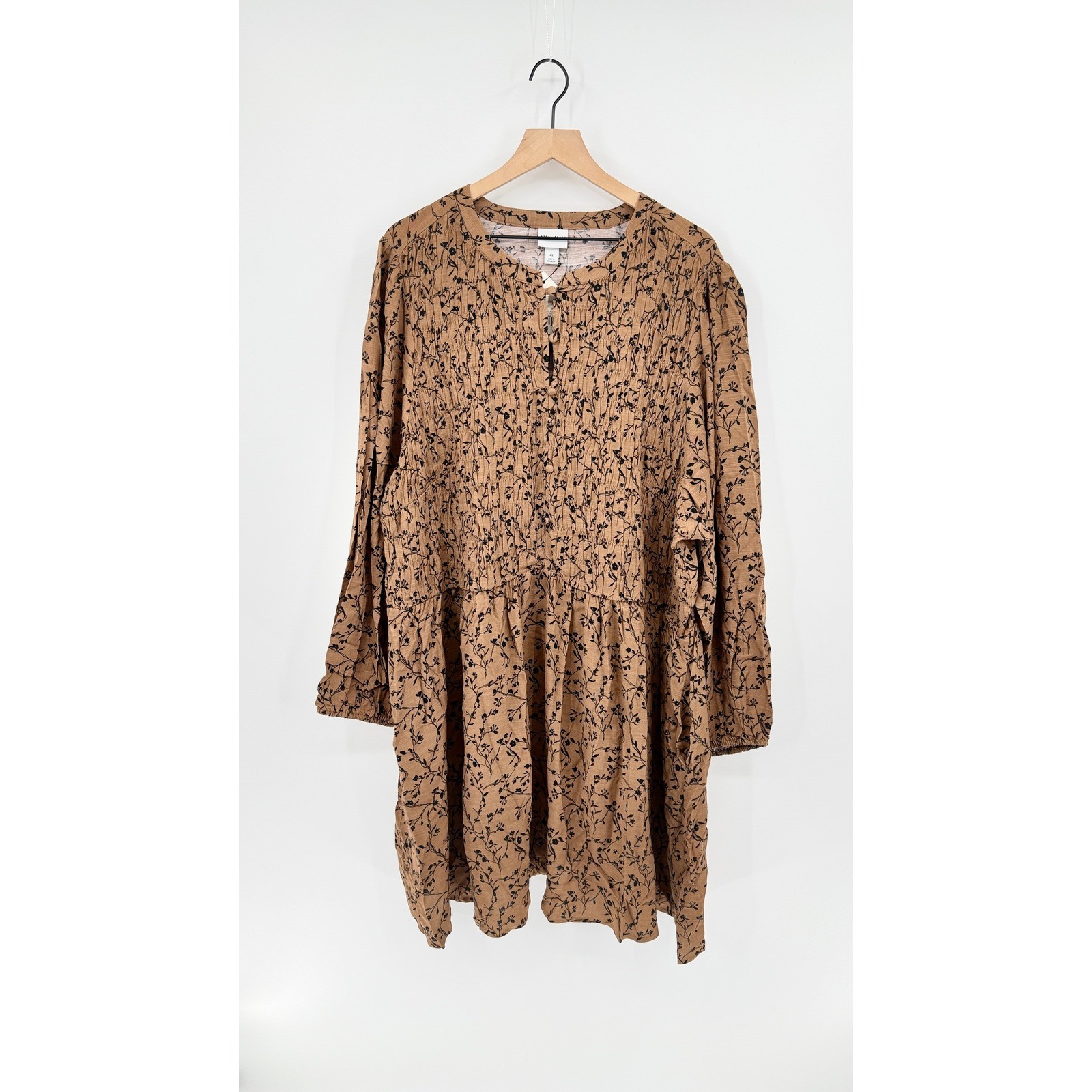 NWT Ava & Viv Dress Peasant Smocked Prairie Floral Boho Earthy Cottagecore 4X