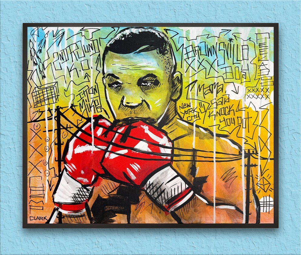 Striking Mike Tyson Graffiti Pop Art Acrylic Painting - 16x20