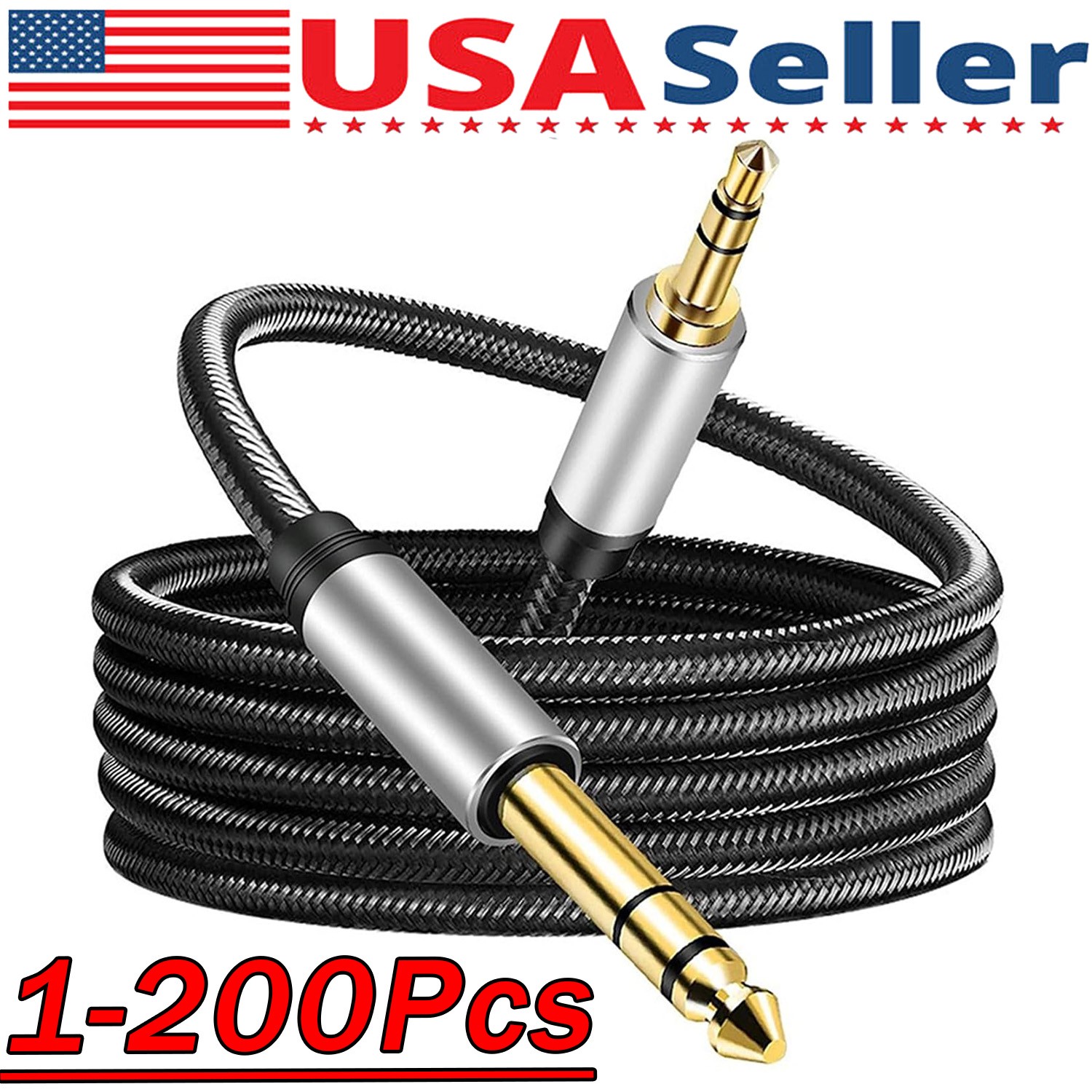 6FT 3.5mm AUX Audio Nylon Braided Cord Cable PC iPod Car Phone headphone Lot 6FT 3.5mm AUX Audio Nylon Braided Cord Cable PC iPod Car Phone headphone Lot